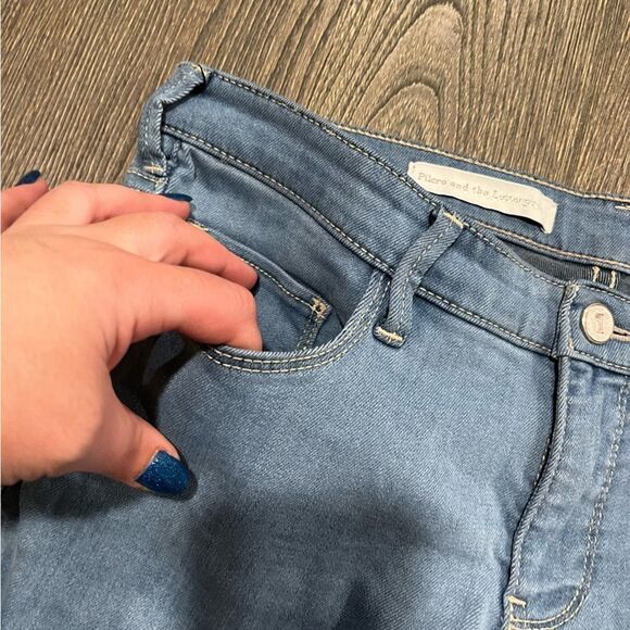 Pilcro and the Letterpress Serif Jeans Straight Leg Mid Rise Light Wash Size 28 - Picture 3 of 12